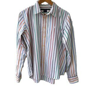Vintage RALPH LAUREN Sport Hong Kong Striped Button-Down Shirt Women's XL